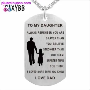 Necklace Dog Tag Stainless Steel Father daughter Pendant