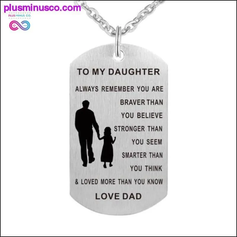 Necklace Dog Tag Stainless Steel Father daughter Pendant