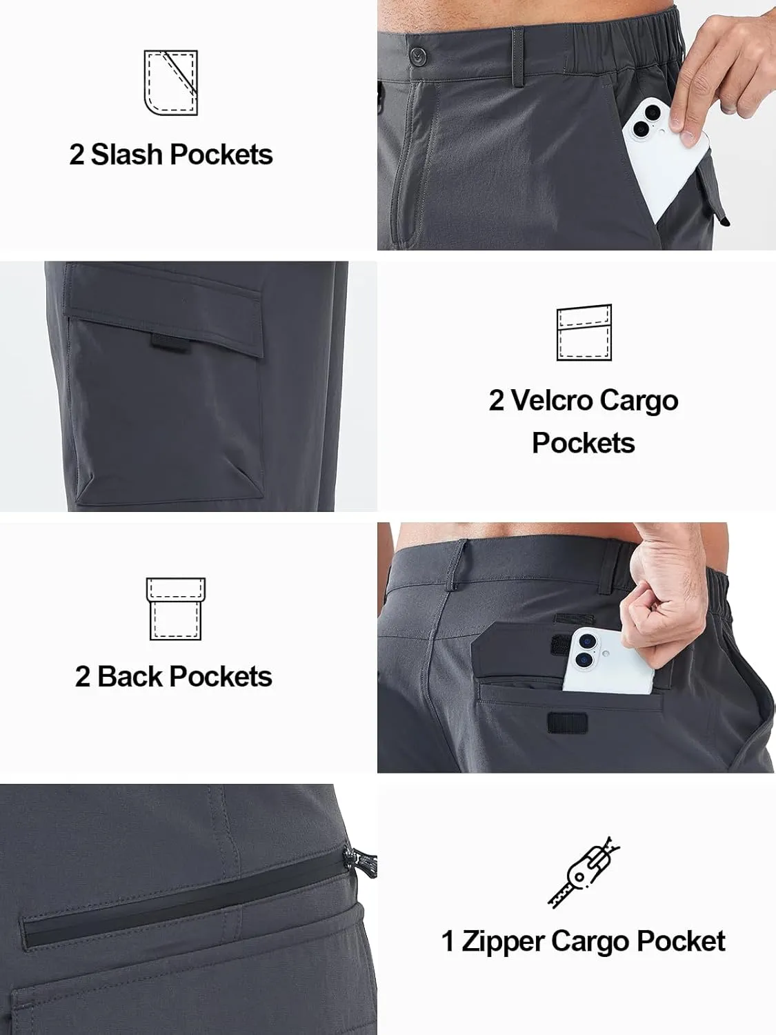 NORTHYARD Men's Casual Cargo Shorts Lightweight 9" Hiking Golf Work Quick Dry Camping Outdoor Travel Fishing with 7 Pockets