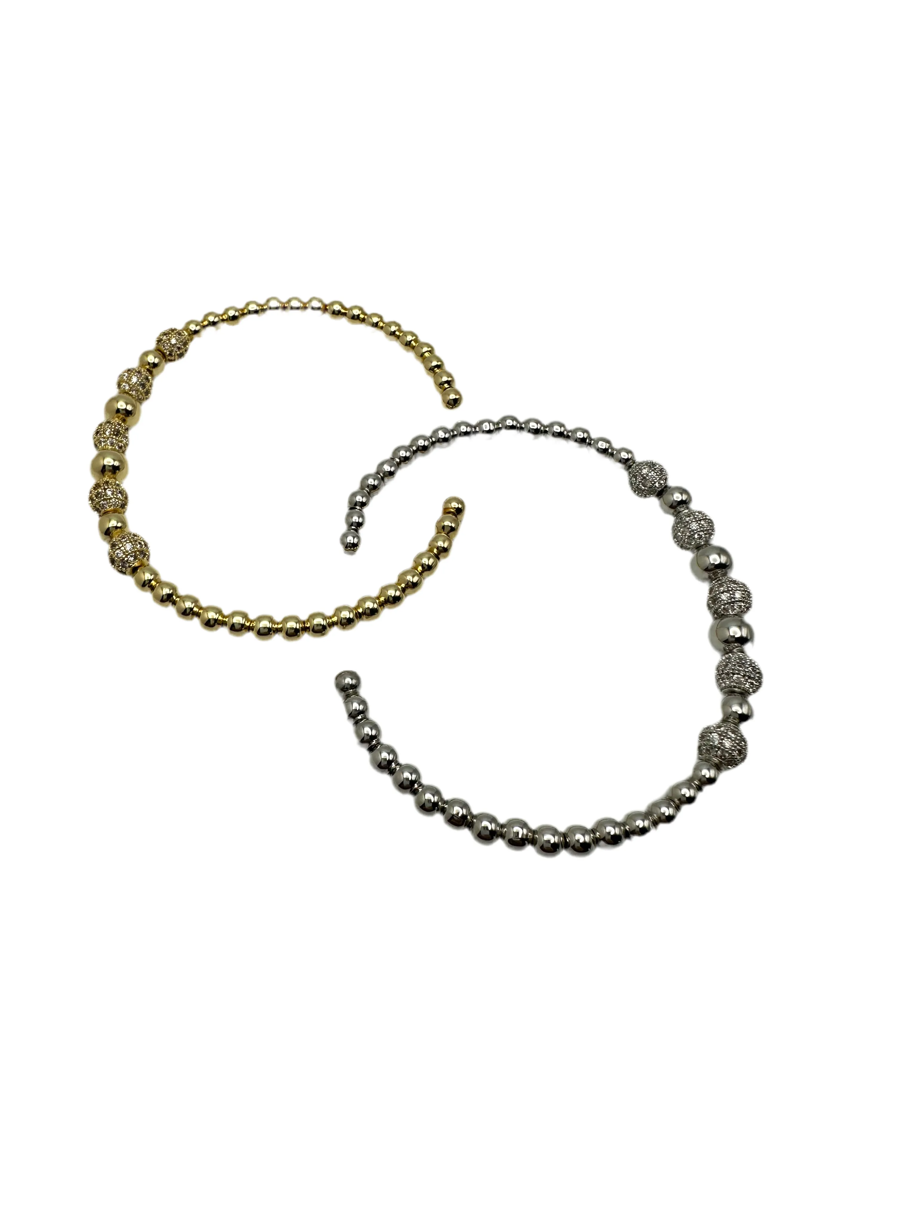 Pave CZ Beaded Cuff