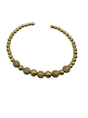 Pave CZ Beaded Cuff