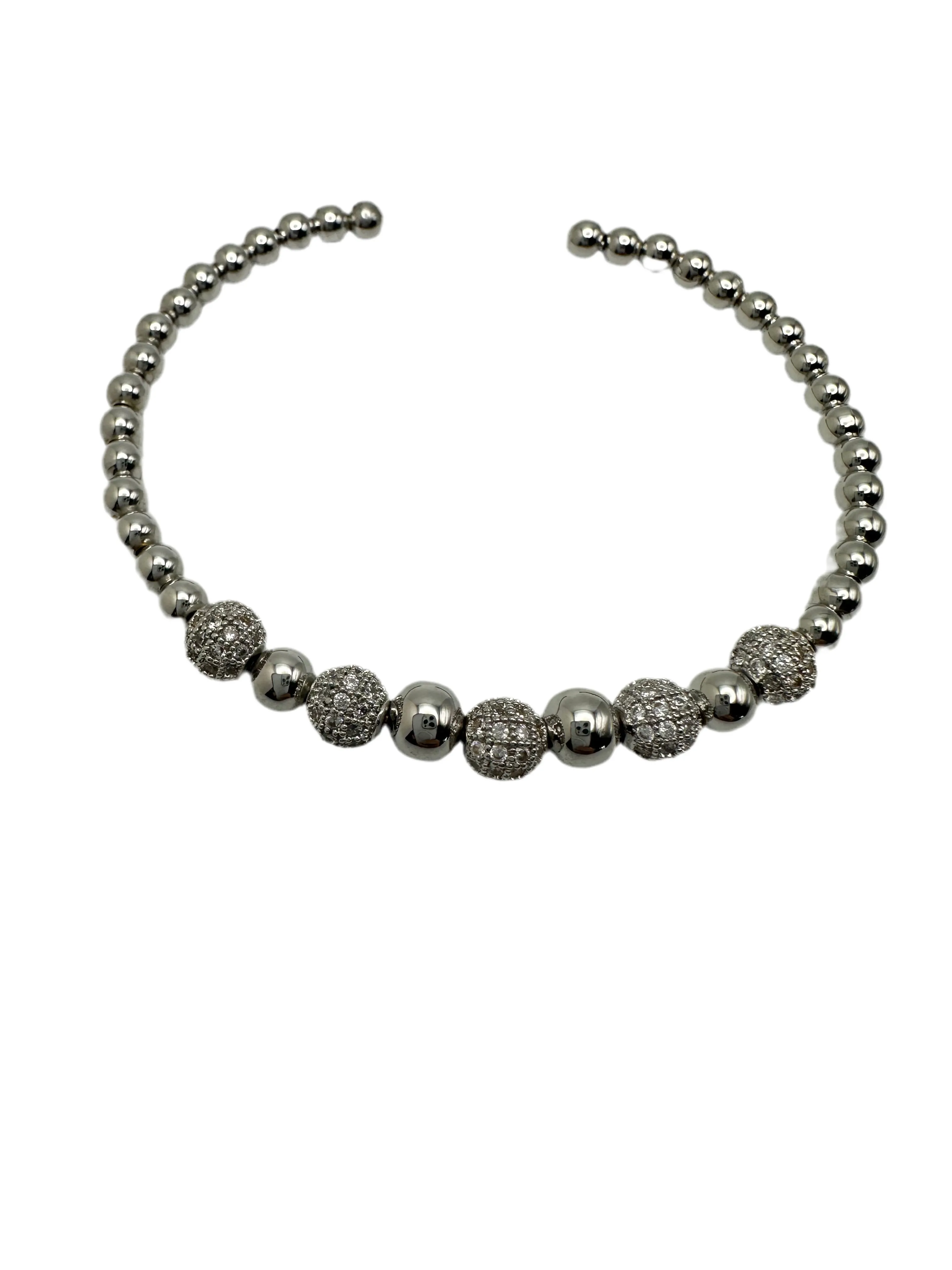 Pave CZ Beaded Cuff