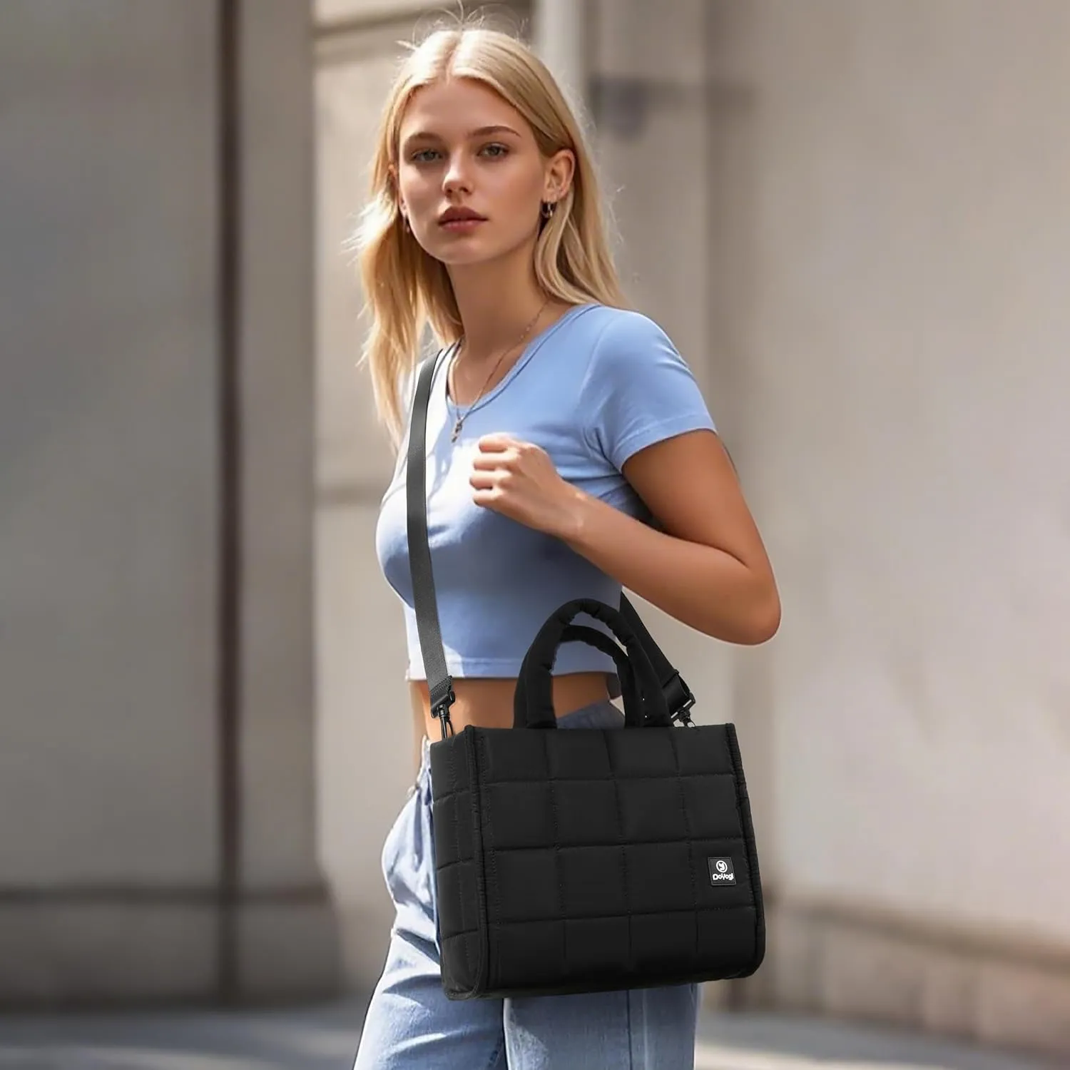 Quilted Crossbody Bags for Women - Small Tote Shoulder Puffer Weekender Overnight Handbag Organizer