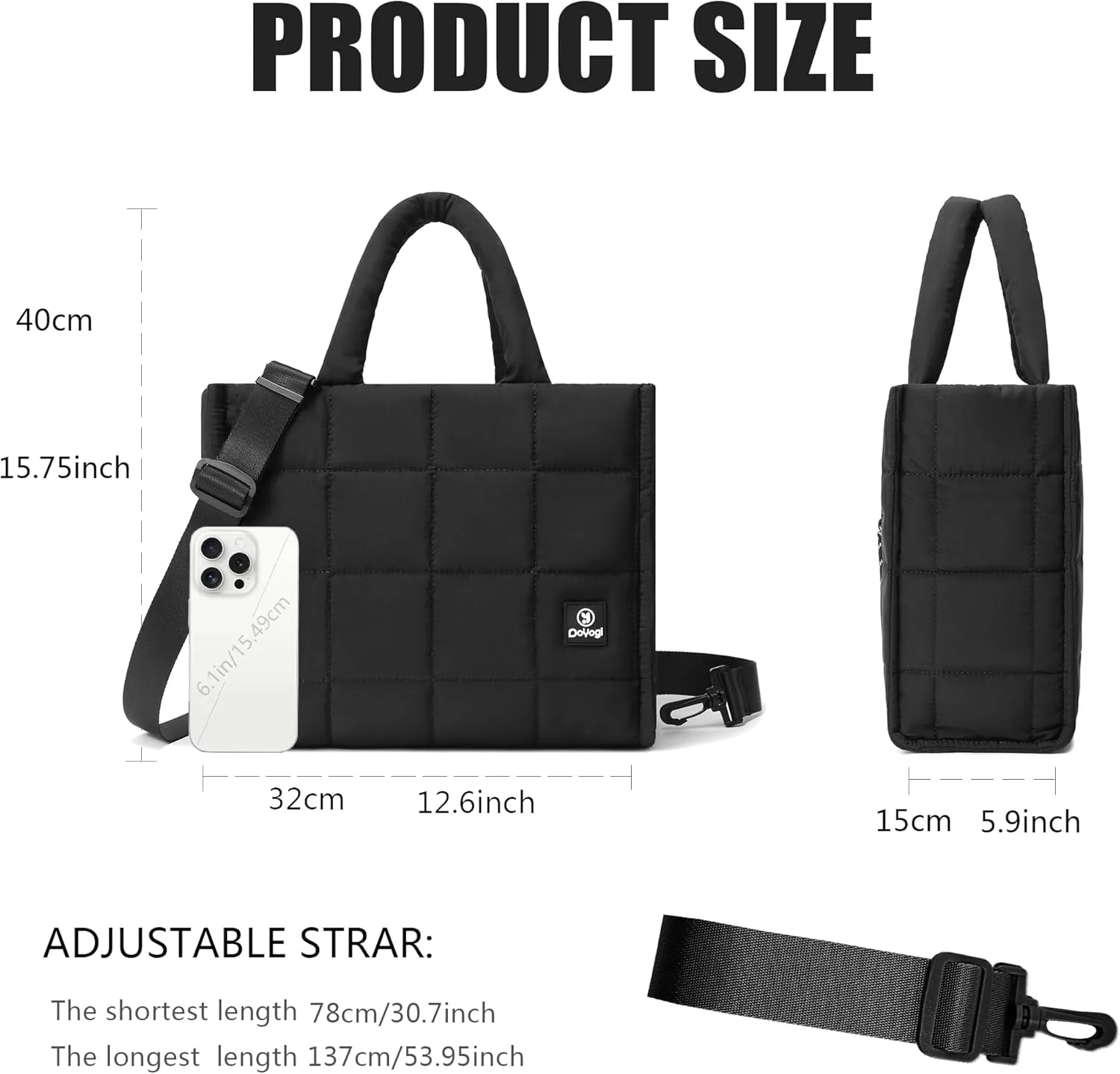 Quilted Crossbody Bags for Women - Small Tote Shoulder Puffer Weekender Overnight Handbag Organizer