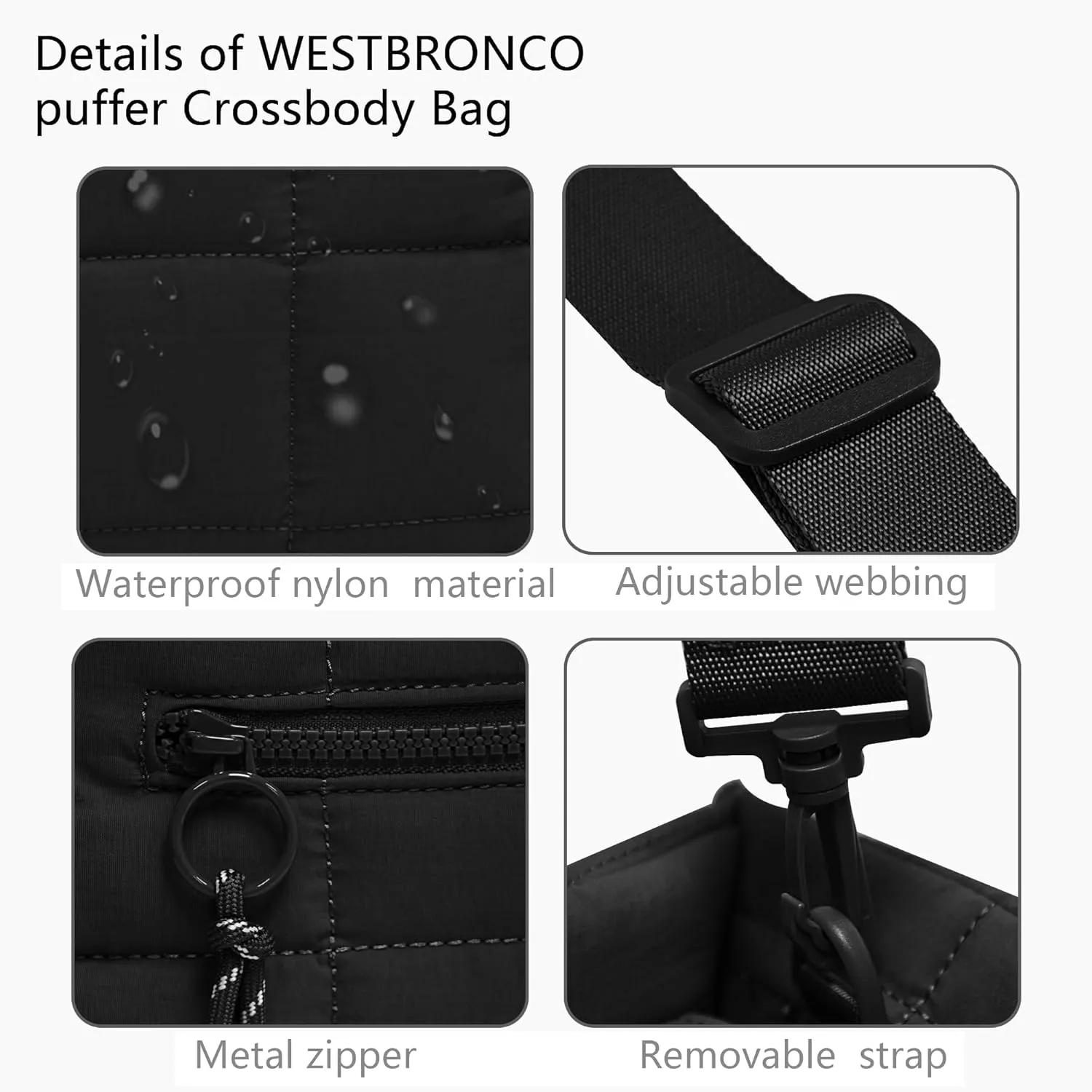 Quilted Crossbody Bags for Women - Small Tote Shoulder Puffer Weekender Overnight Handbag Organizer