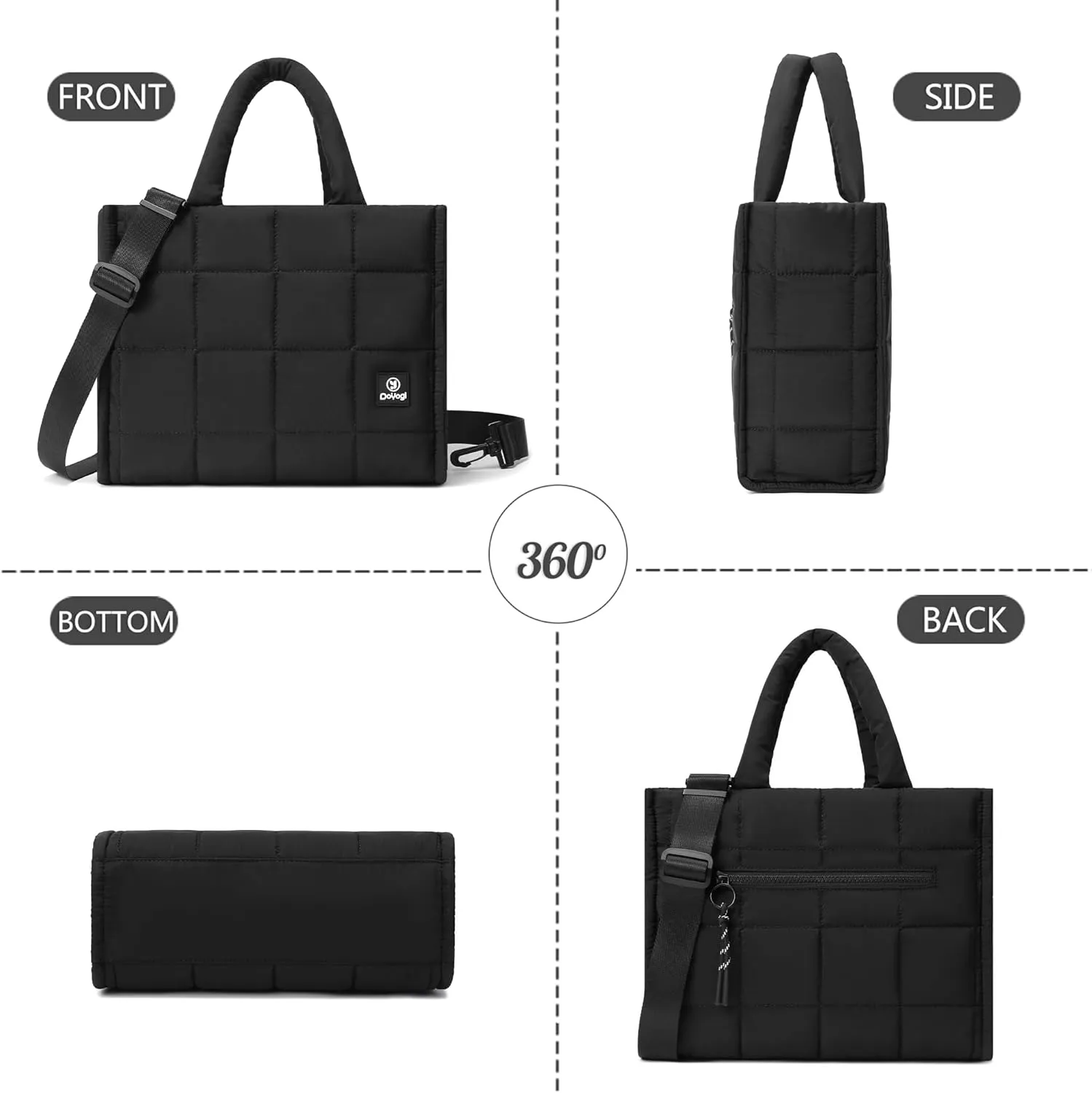 Quilted Crossbody Bags for Women - Small Tote Shoulder Puffer Weekender Overnight Handbag Organizer