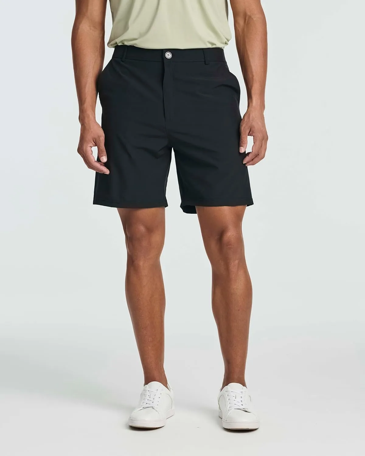 Real Essentials 3 Pack: Mens 7" Golf Shorts Pockets - Flat Front Casual Work Workout Active Hiking Sport