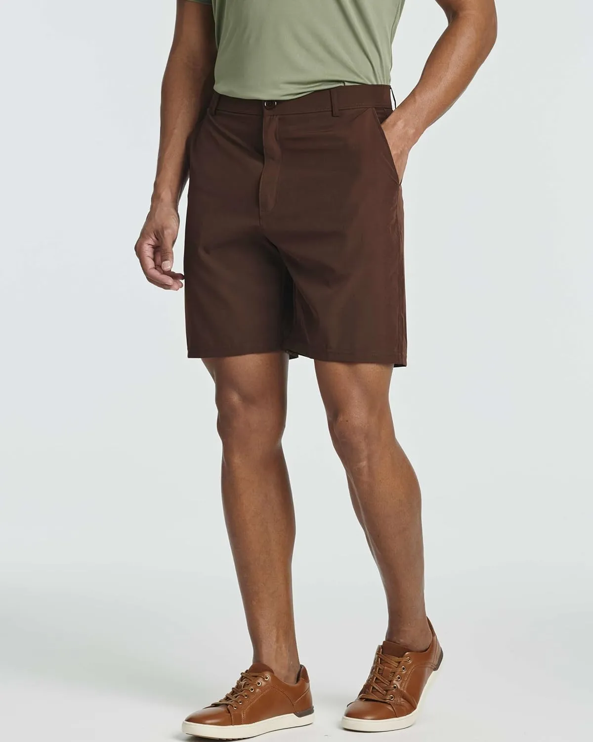 Real Essentials 3 Pack: Mens 7" Golf Shorts Pockets - Flat Front Casual Work Workout Active Hiking Sport