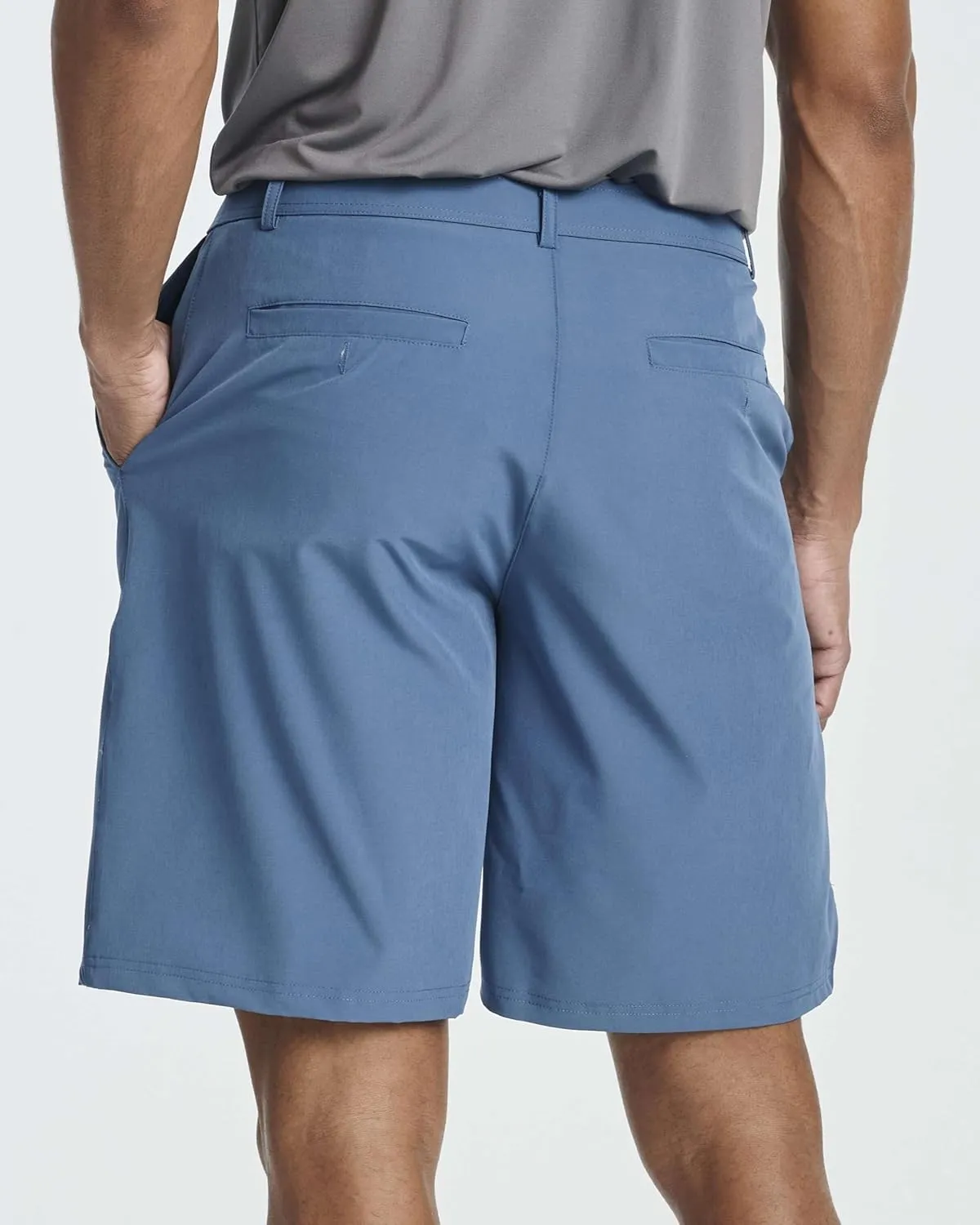 Real Essentials 3 Pack: Mens 9" Golf Shorts Pockets - Flat Front Casual Work Workout Active Hiking Sport