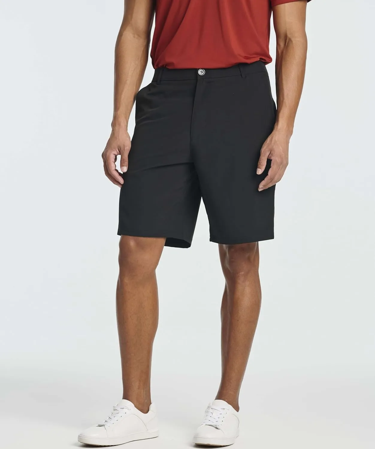 Real Essentials 3 Pack: Mens 9" Golf Shorts Pockets - Flat Front Casual Work Workout Active Hiking Sport