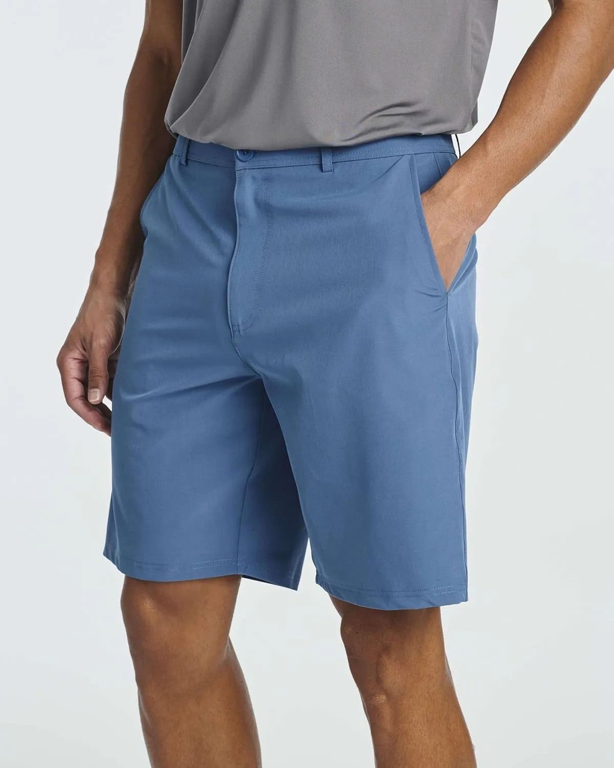 Real Essentials 3 Pack: Mens 9" Golf Shorts Pockets - Flat Front Casual Work Workout Active Hiking Sport