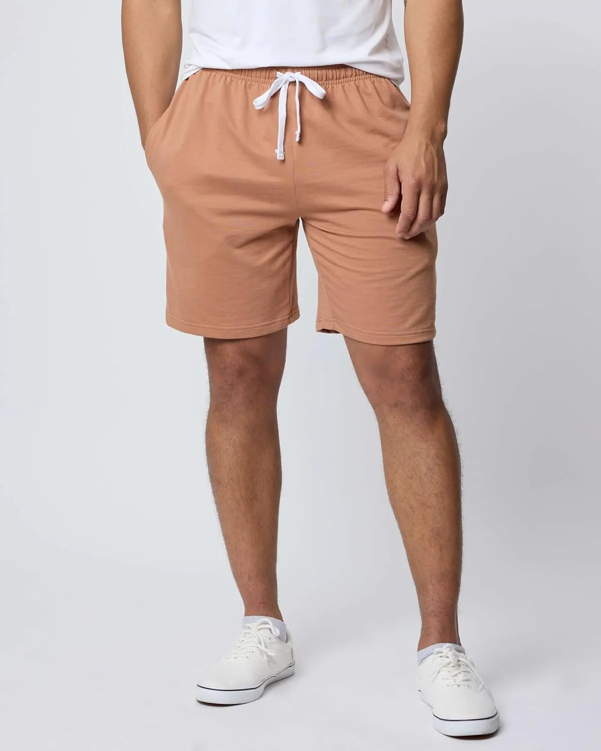 Real Essentials 3 Pack: Men's Cotton 9" French Terry Casual Lounge Sweat Shorts with Pockets (Available in Big & Tall)