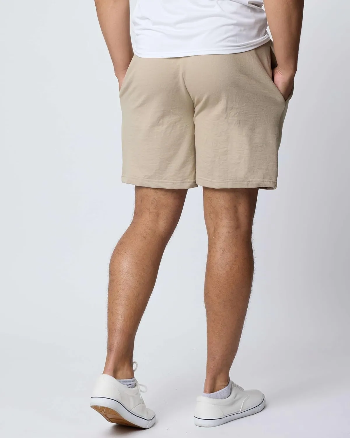Real Essentials 3 Pack: Men's Cotton 9" French Terry Casual Lounge Sweat Shorts with Pockets (Available in Big & Tall)