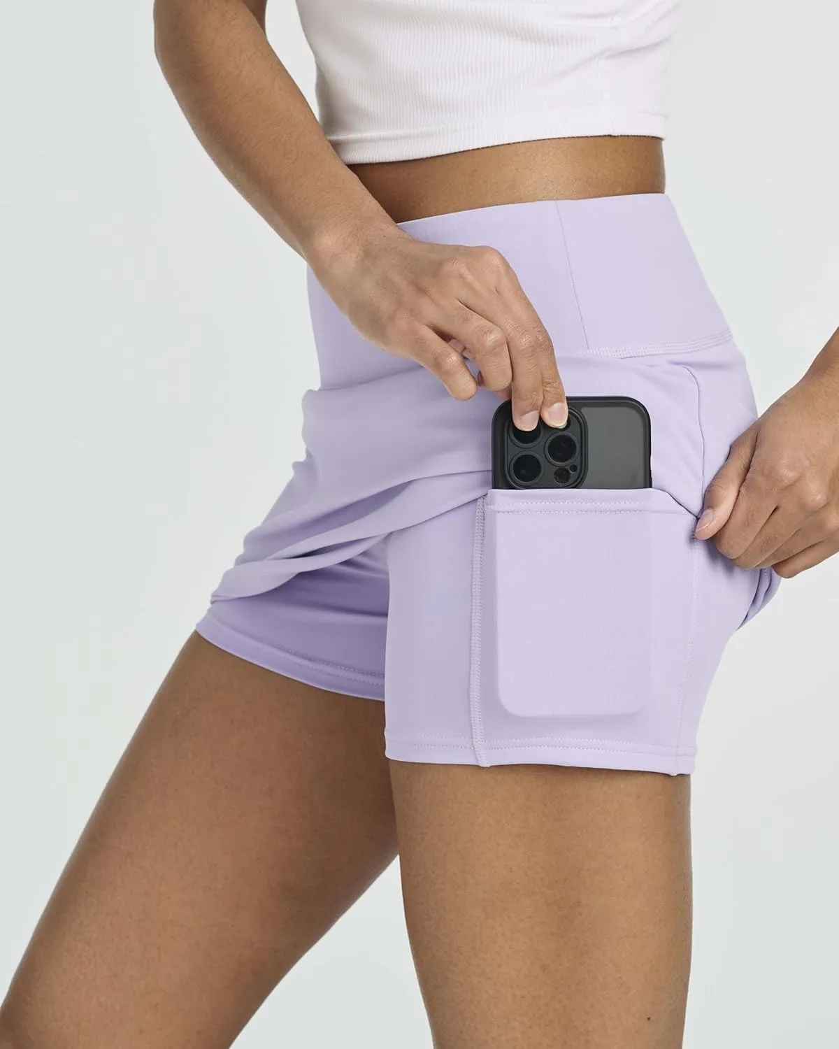 Real Essentials 3 Pack: Women's 16" Active Skort Skirt Pockets - Running Tennis Golf Gym (Available in Plus)