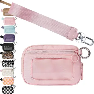 S-SNAIL-OO The Iris' Wallet 2nd Gen, The Iris' Wallet, Waterproof Pouch Wristlet Zip Card Case With ID Window, Keychain Ring (pink)