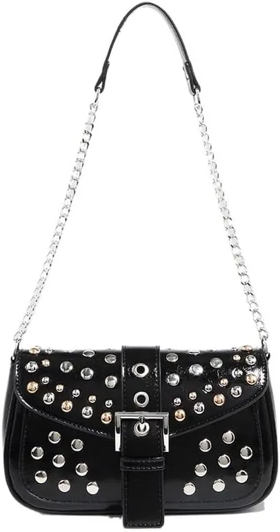 Saddle bag, shoulder bag, crossbody bag, riveted ladies bag, chain bag