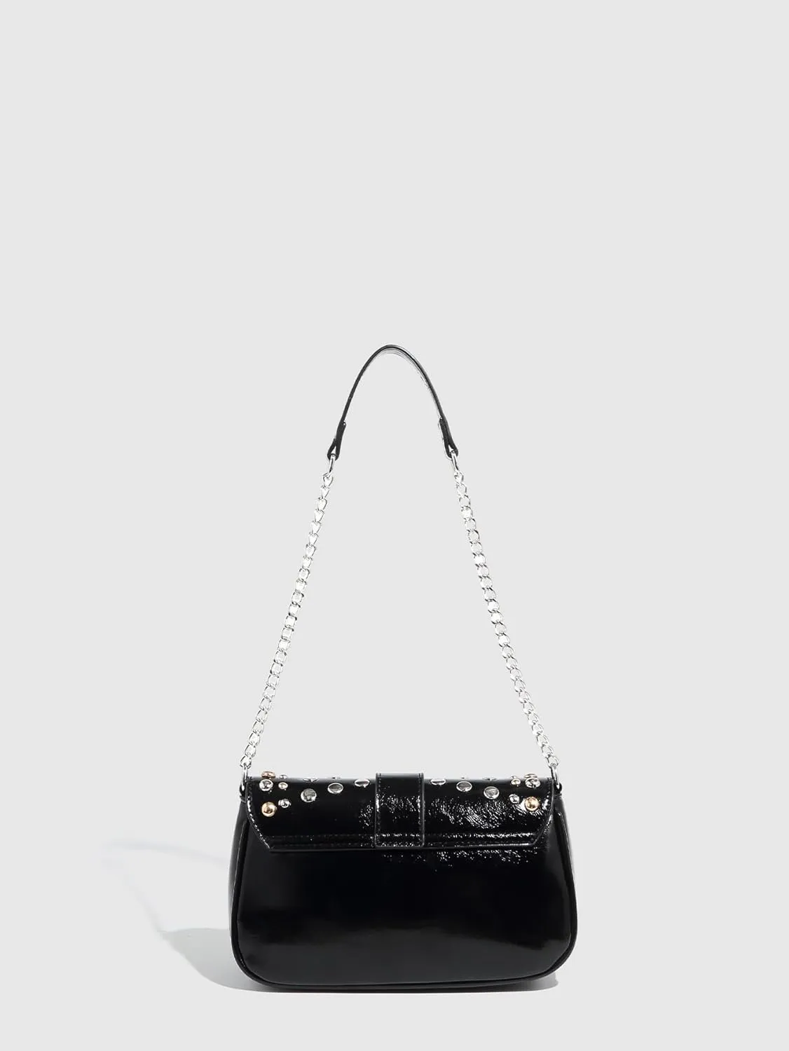 Saddle bag, shoulder bag, crossbody bag, riveted ladies bag, chain bag