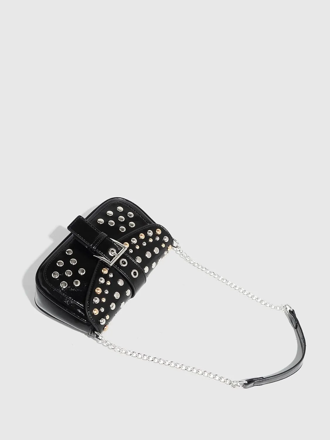 Saddle bag, shoulder bag, crossbody bag, riveted ladies bag, chain bag
