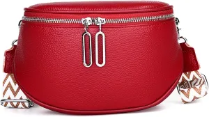 Saddle Shoulder Bag for Women Genuine Leather Fashion Crossbody Small Handbag Purse Clutch with Wide Strapbag700OWOISS