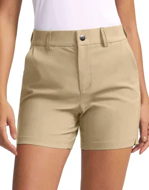 SANTINY Women's 5" Golf Shorts with Pockets Quick Dry Stretch Work Outdoor Hiking Shorts for Women Casual Summer
