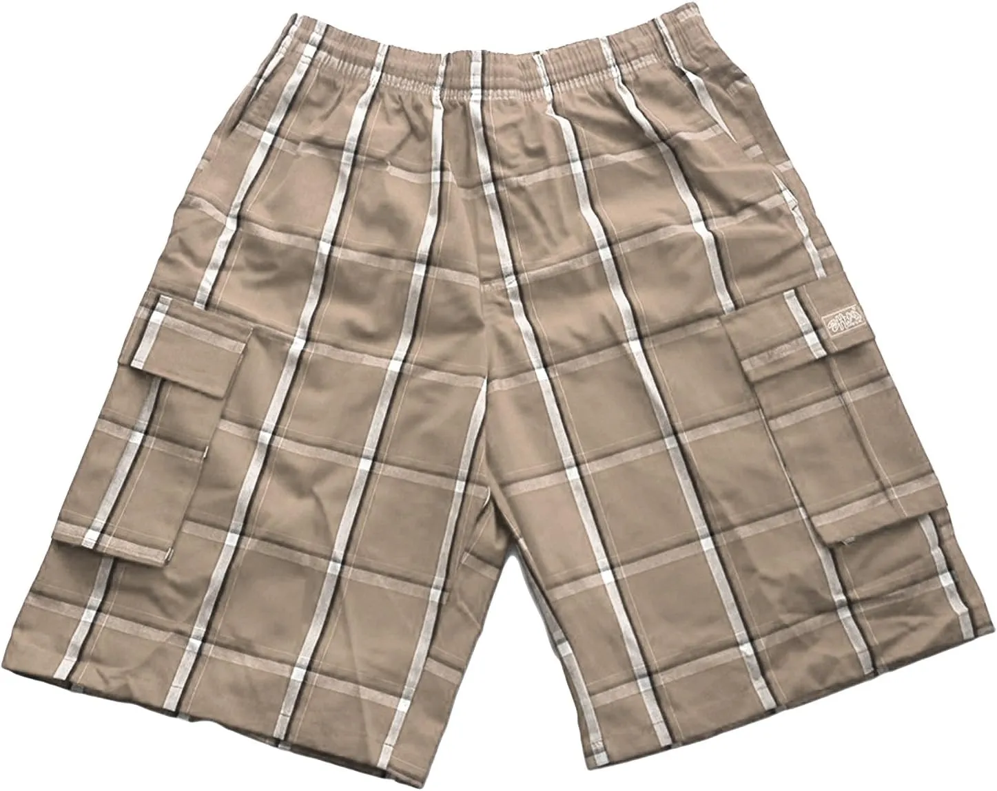 Shaka Wear Men's Cargo Shorts  Casual Plaid Relaxed Loose Fit Elastic Waist Multi Pocket Pants Regular Big S~5XL
