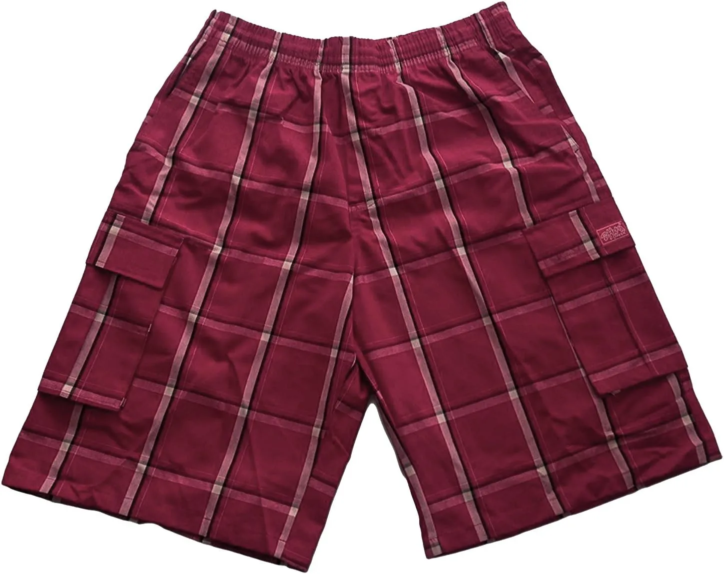 Shaka Wear Men's Cargo Shorts  Casual Plaid Relaxed Loose Fit Elastic Waist Multi Pocket Pants Regular Big S~5XL