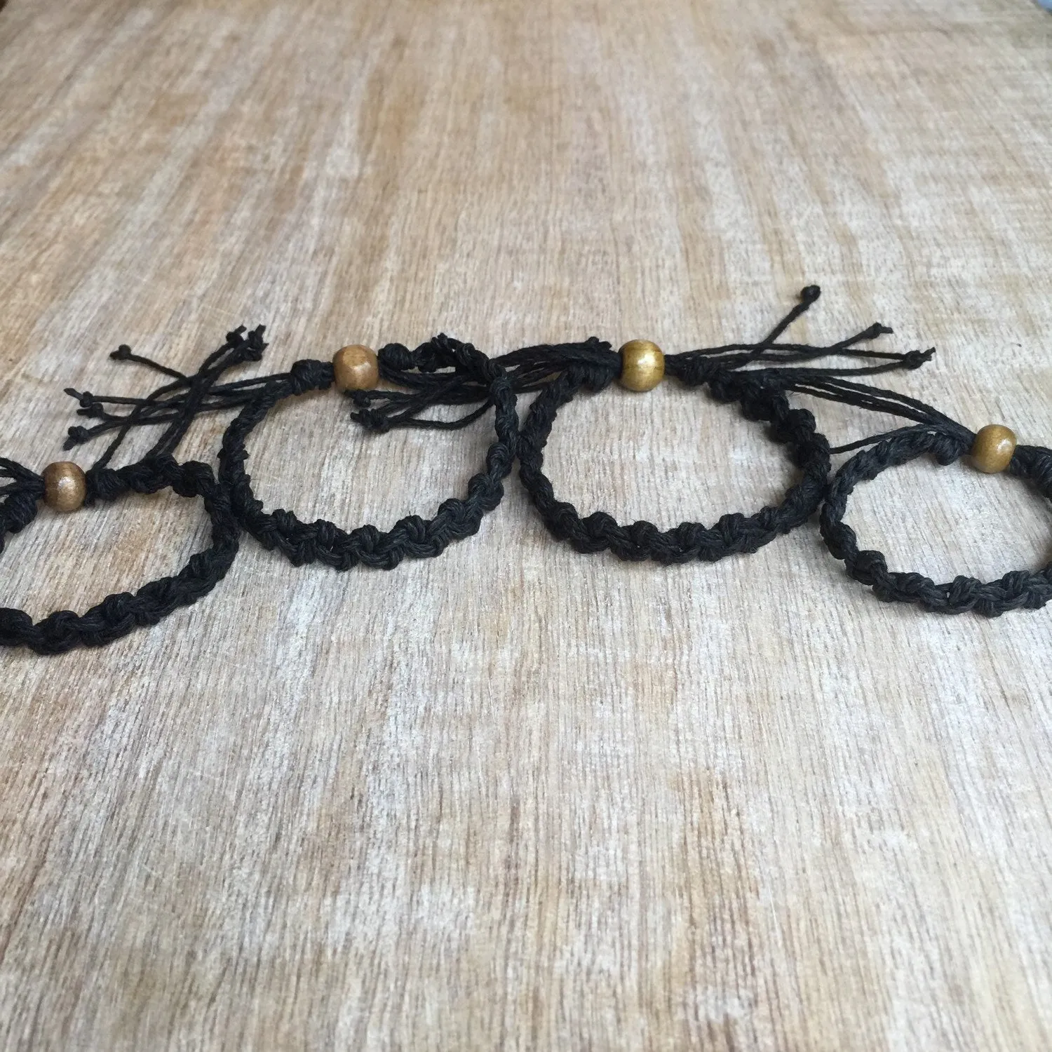 Shell Key Family Black Hemp Bracelets