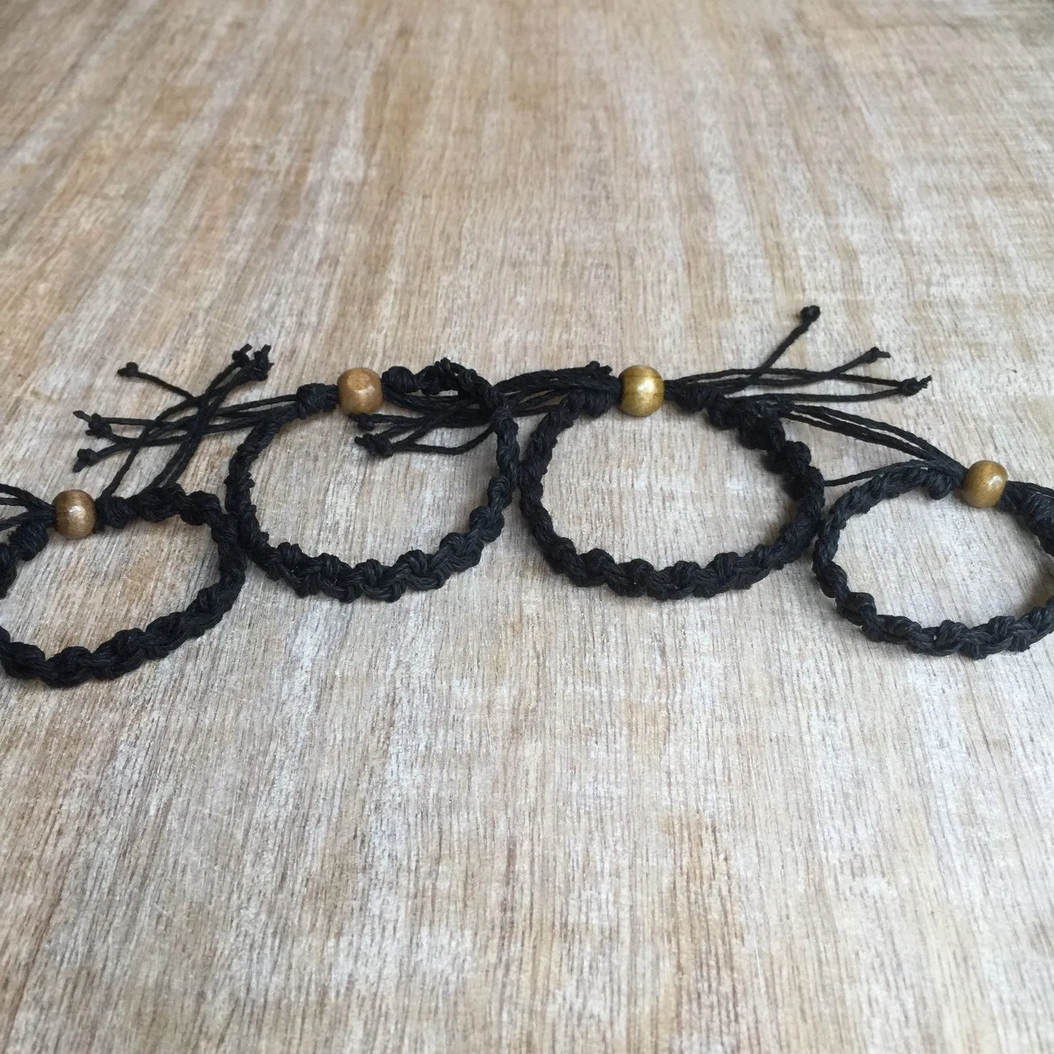 Shell Key Family Black Hemp Bracelets