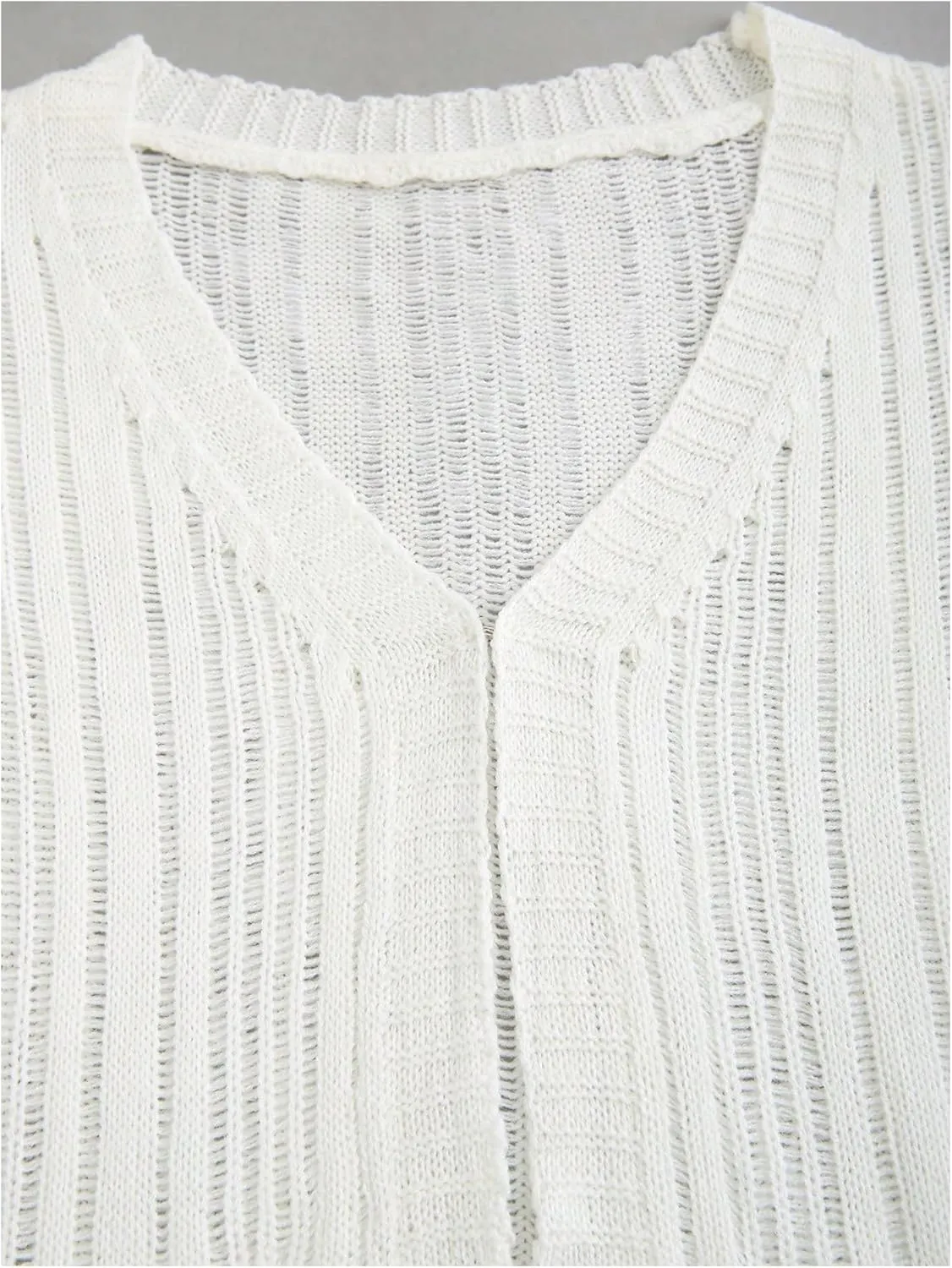 SHENHE Women's Crop Cardigan Sweater Long Sleeve V Neck Knitted Cardigan Outwear