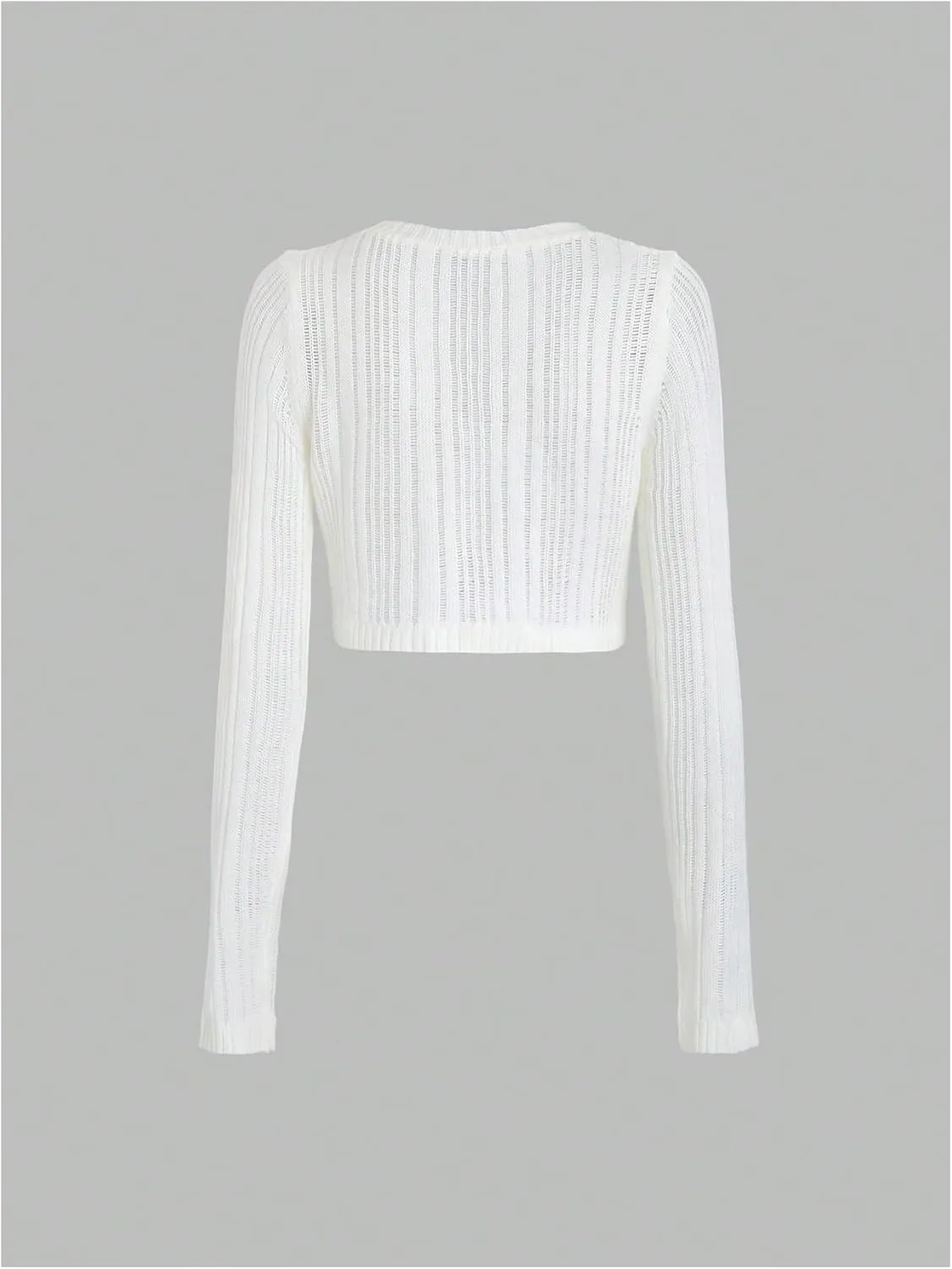 SHENHE Women's Crop Cardigan Sweater Long Sleeve V Neck Knitted Cardigan Outwear