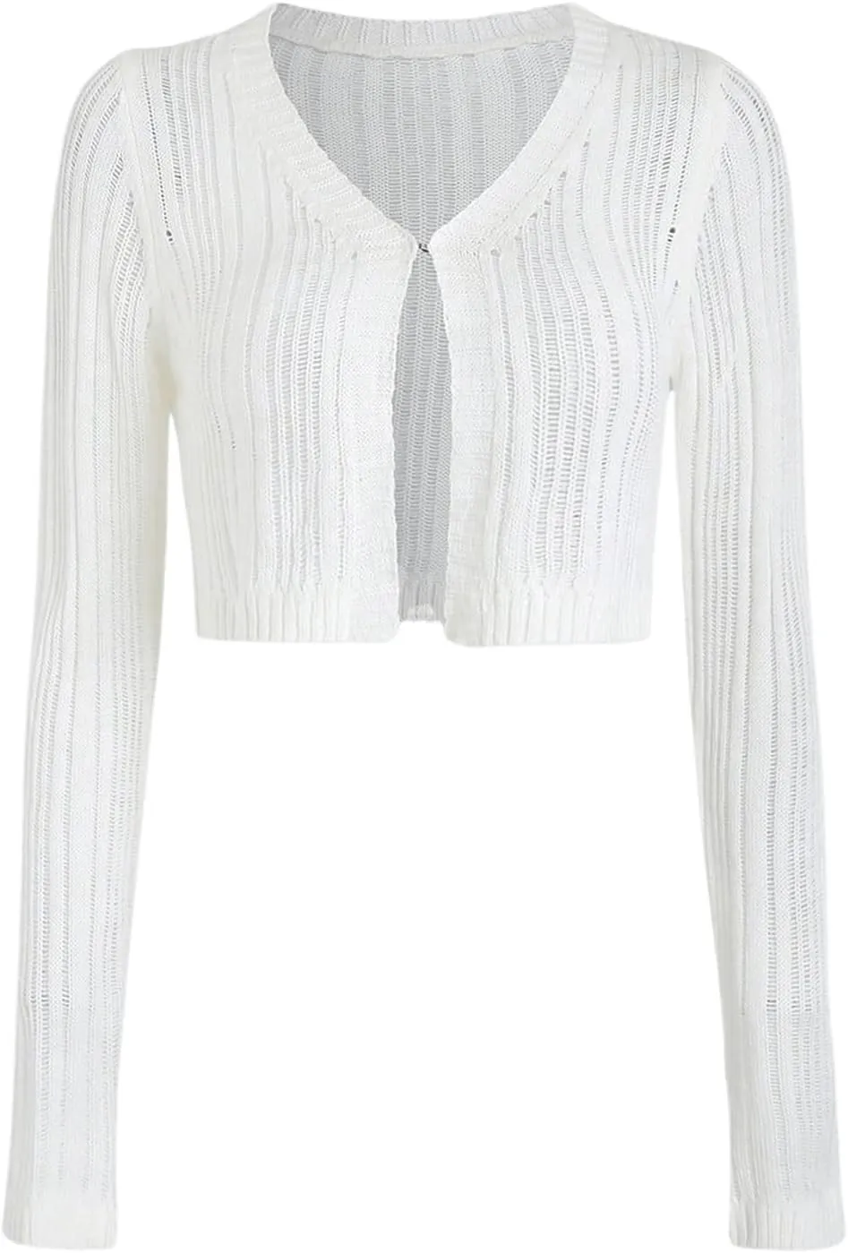 SHENHE Women's Crop Cardigan Sweater Long Sleeve V Neck Knitted Cardigan Outwear