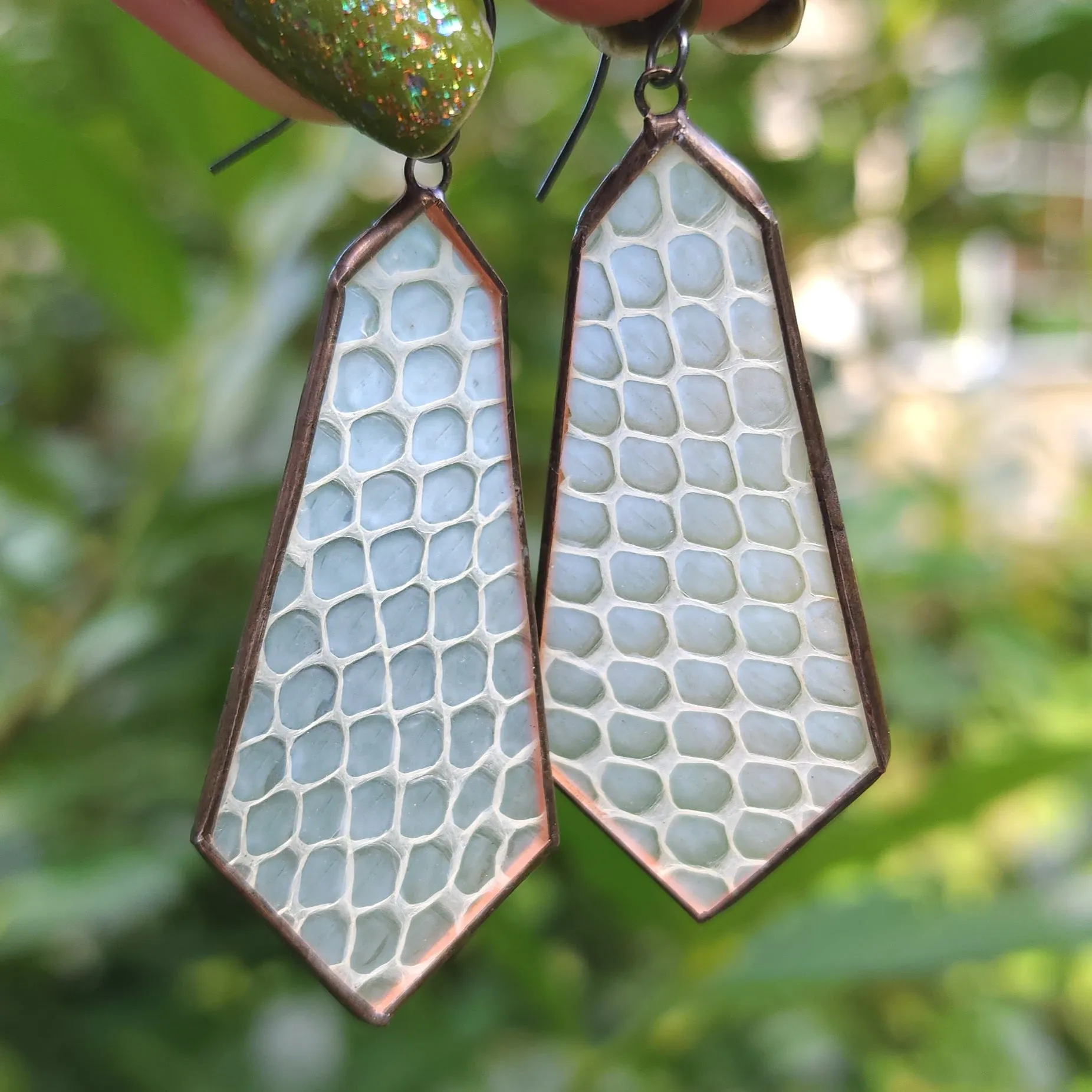 Snakeskin Shed Chandelier Earrings