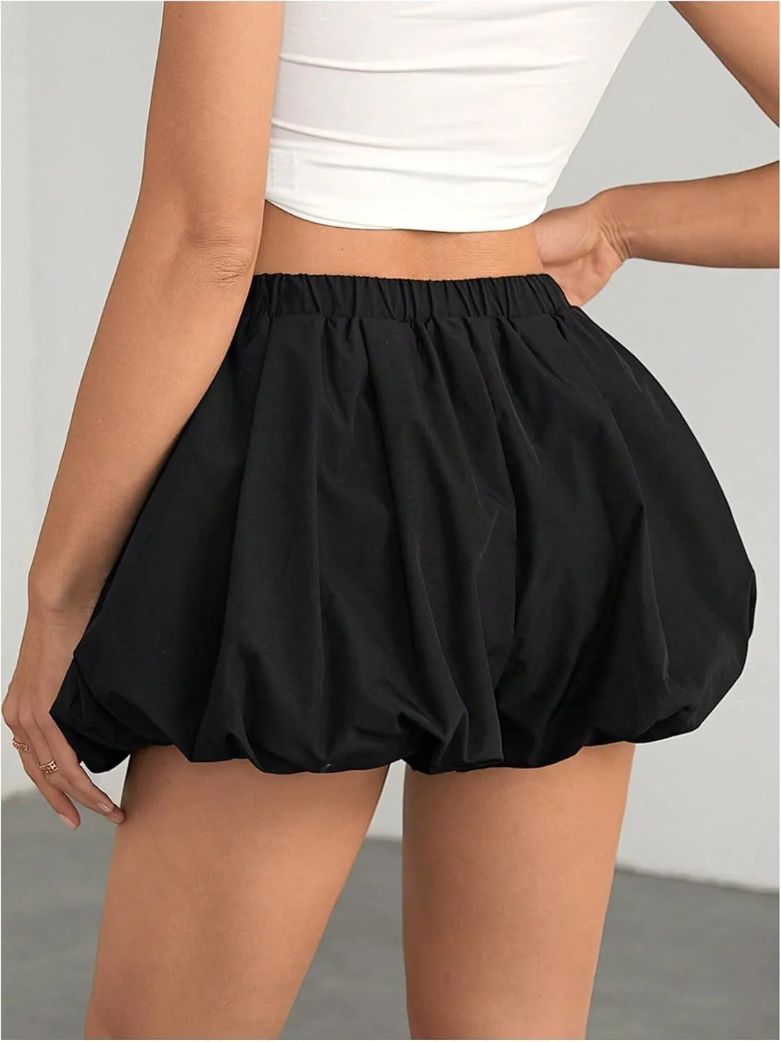 SOLY HUX Women's Y2k Bubble Skirt Shorts Elastic Waist Flared Cute Going Out Mini Skorts