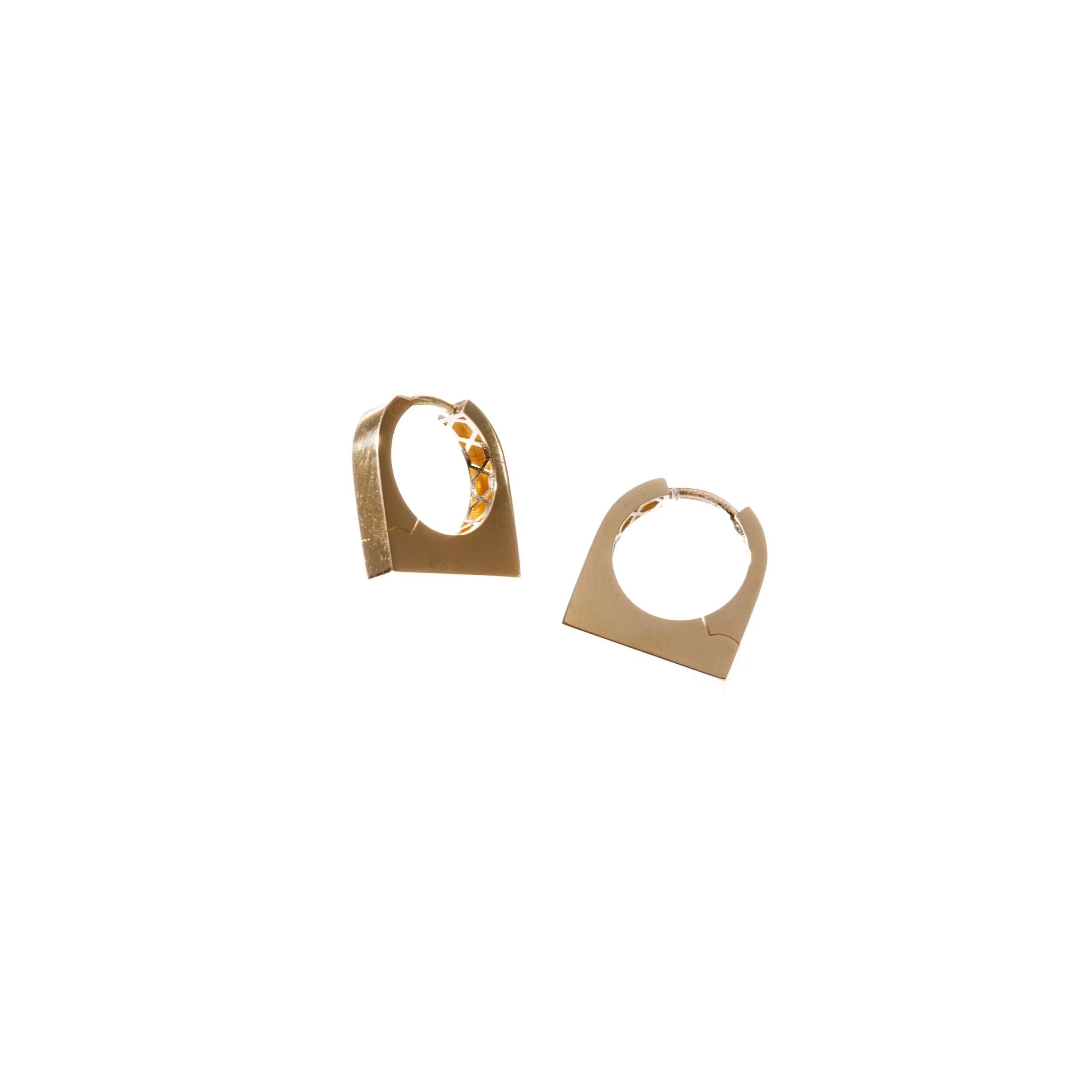 Squared off hinged huggie hoop