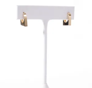 Squared off hinged huggie hoop