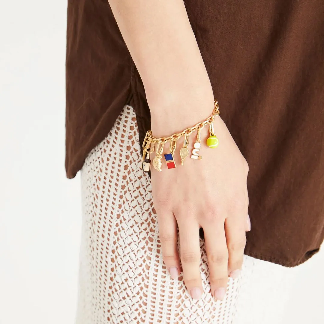 Tennis Ball Charm (Vintage Gold   Neon Yellow)