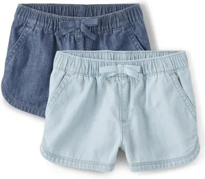 The Children's Place Baby Girls' and Toddler Pull on Chambray Shorts