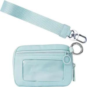 The Iris' Wallet 2nd Gen, The Iris Pouch Wristlet Zip Card Case With ID Window, Women Waterproof Nylon Keychain Wallet (blue)