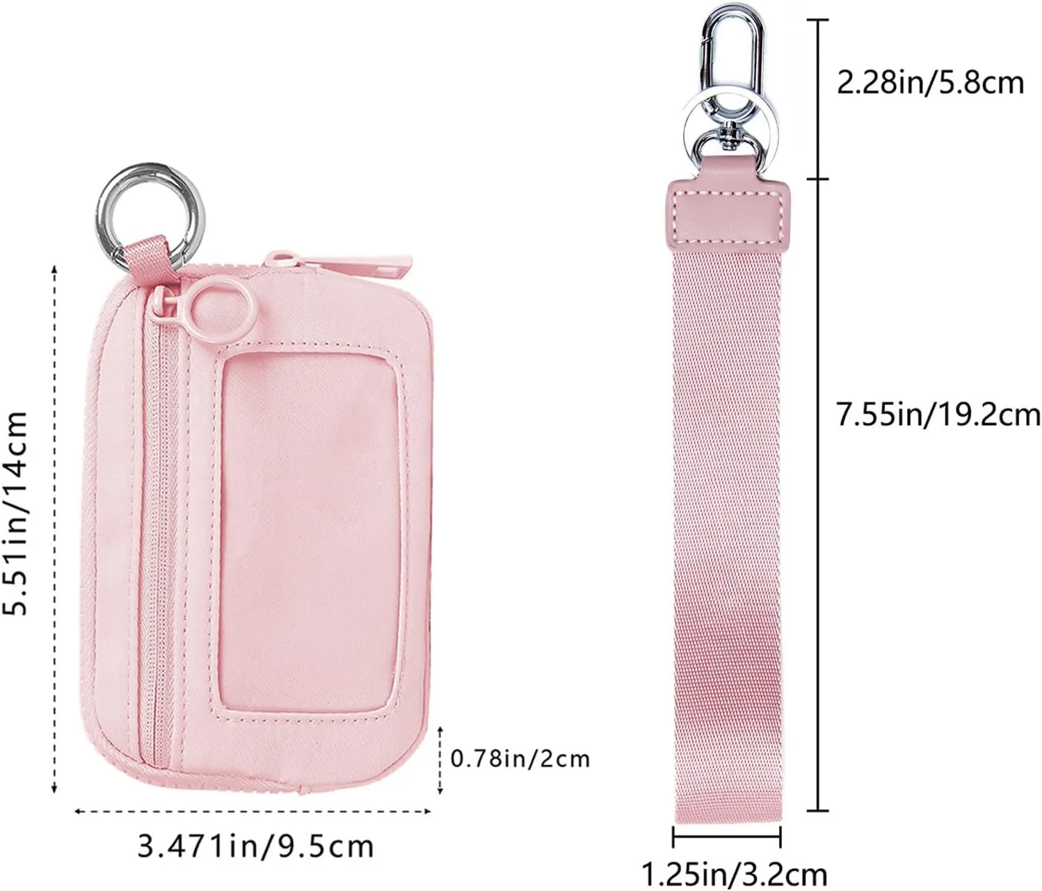 The Iris' Wallet 2nd Gen, The Iris Pouch Wristlet Zip Card Case With ID Window, Women Waterproof Nylon Keychain Wallet (blue)