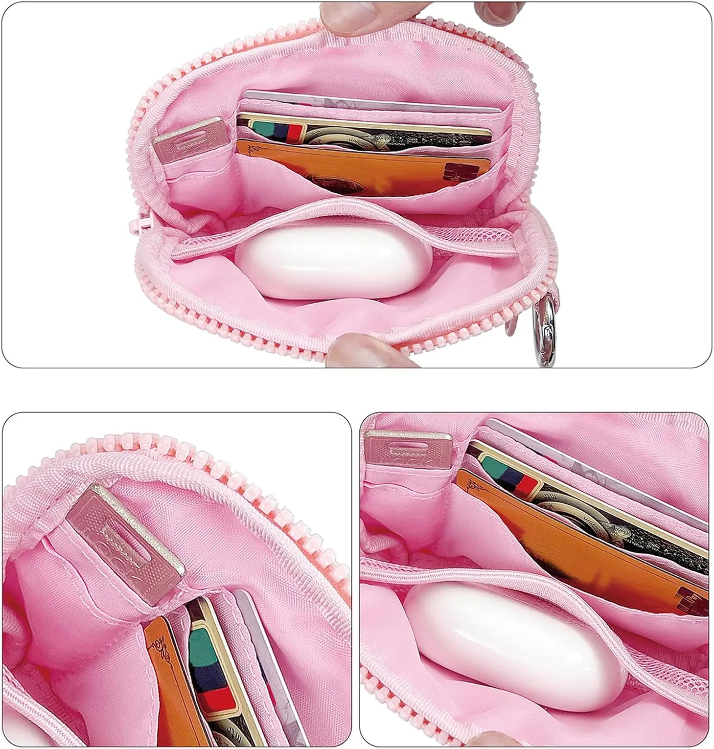 The Iris' Wallet 2nd Gen, The Iris Pouch Wristlet Zip Card Case With ID Window, Women Waterproof Nylon Keychain Wallet (caramel)