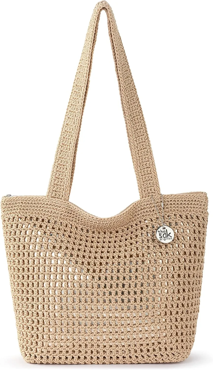 The Sak Casual Classics Tote Bag - Hand Crochet Woman's Purse For Everyday, Travel, Beach Bag - Handbag With Shoulder Straps