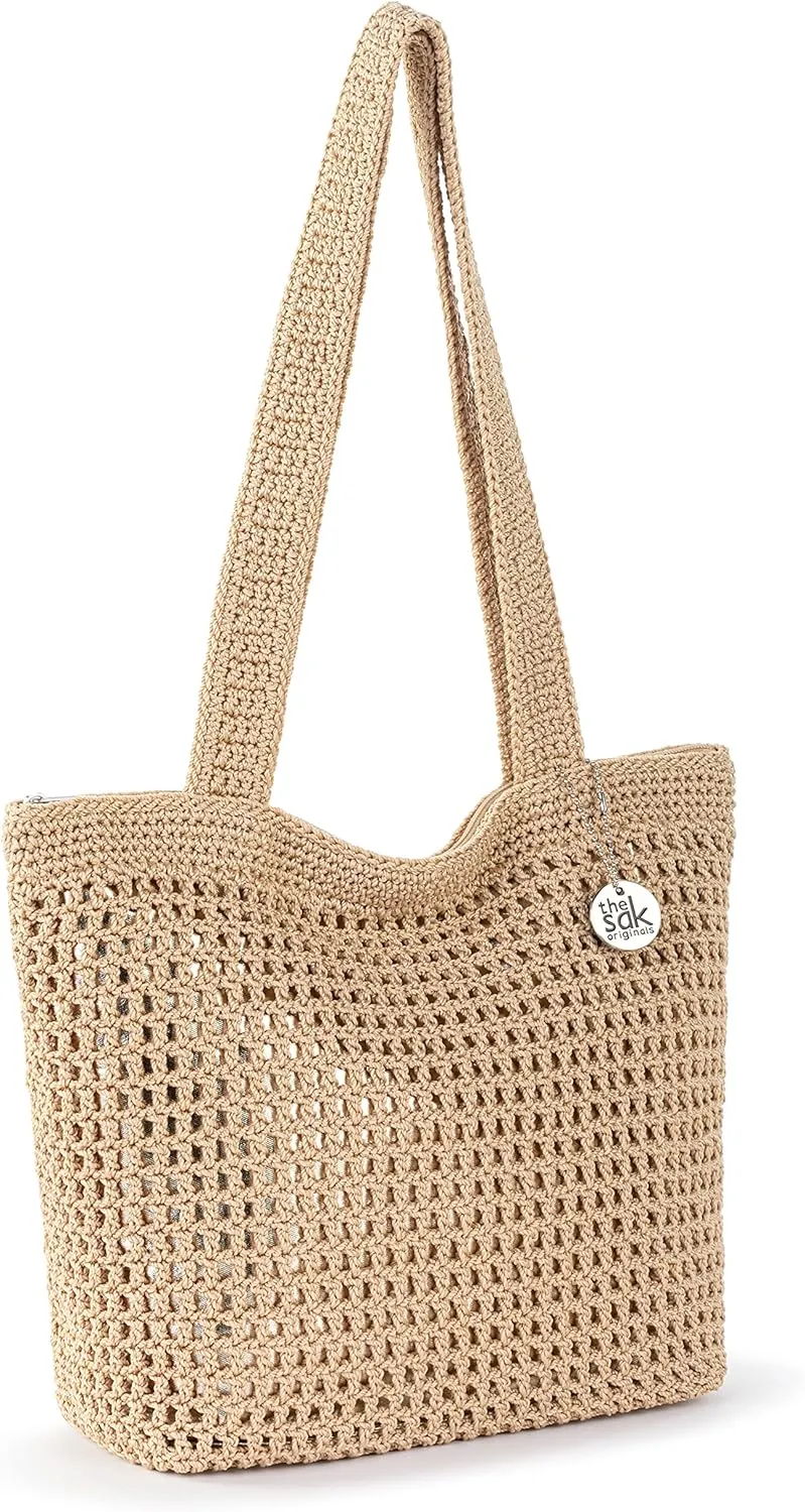 The Sak Casual Classics Tote Bag - Hand Crochet Woman's Purse For Everyday, Travel, Beach Bag - Handbag With Shoulder Straps