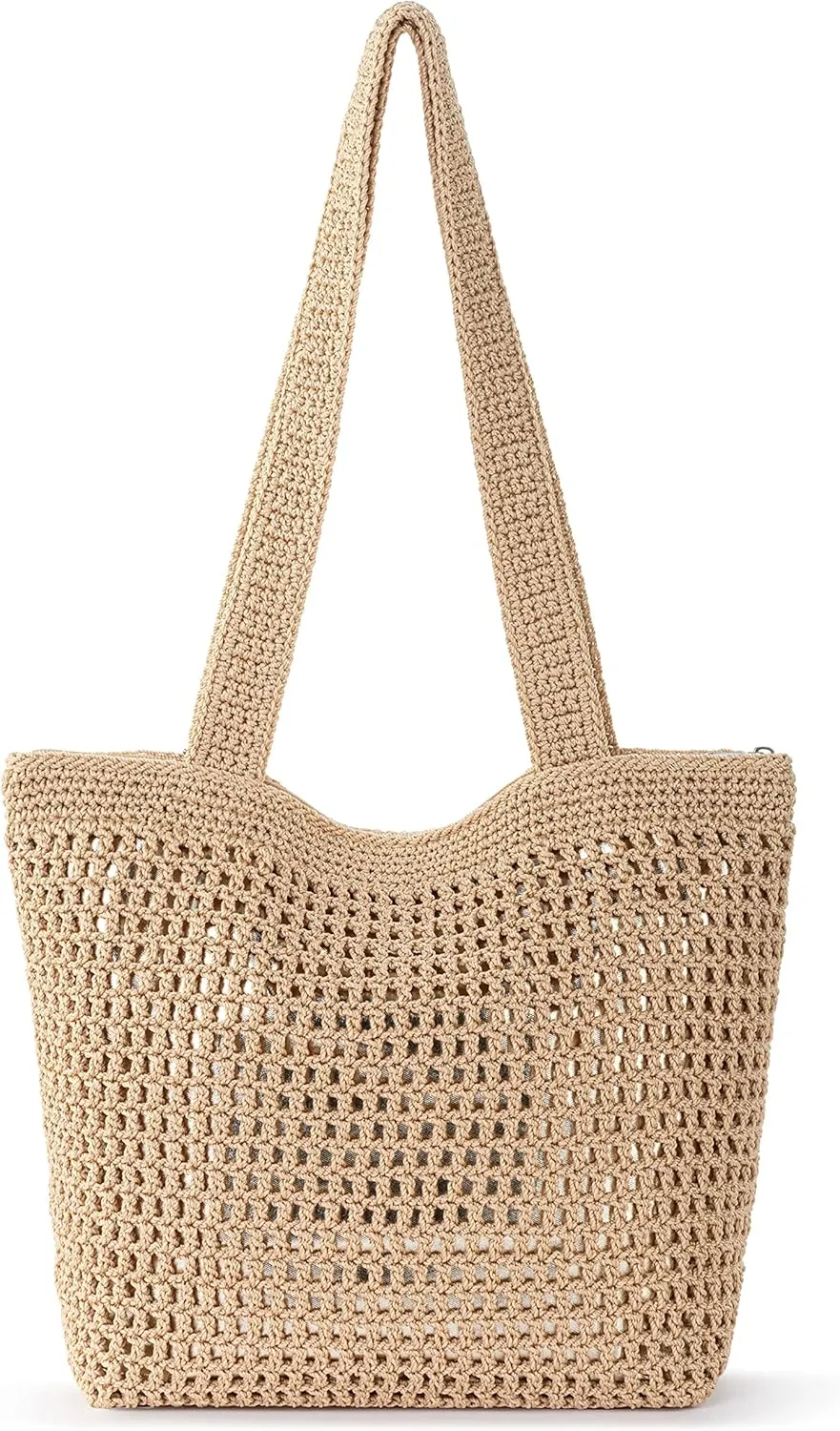 The Sak Casual Classics Tote Bag - Hand Crochet Woman's Purse For Everyday, Travel, Beach Bag - Handbag With Shoulder Straps
