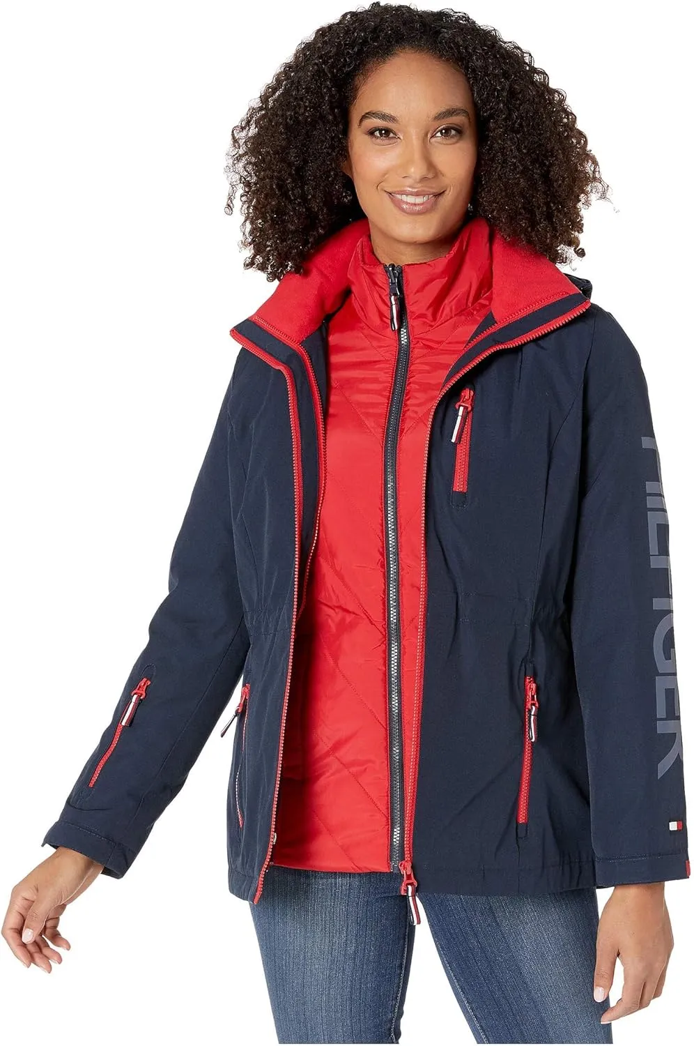 Tommy Hilfiger womens 3-in-1 Systems Insulated Jacket With Removable Hoodie