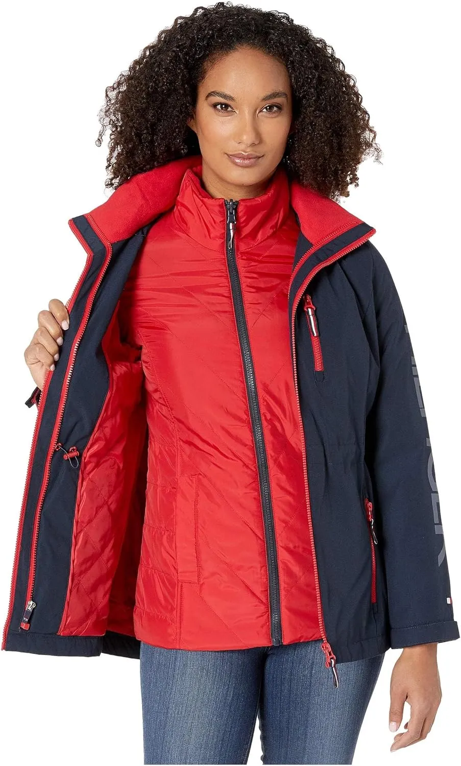 Tommy Hilfiger womens 3-in-1 Systems Insulated Jacket With Removable Hoodie