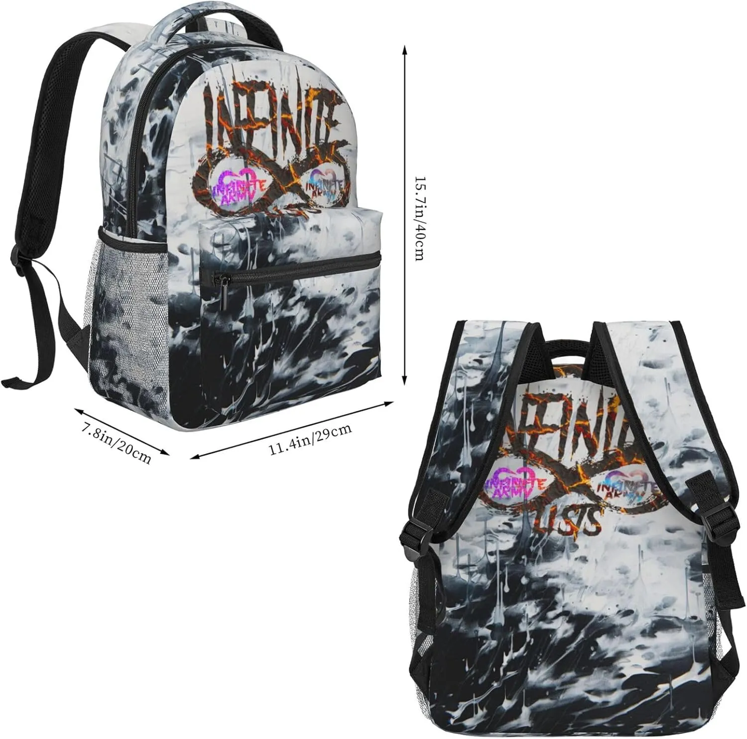 Towerfutu Unisex Lightweight Backpack With Handle Insulated Lunch Bag Big Capacity Travel Daypack Set, Black1