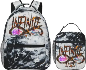 Towerfutu Unisex Lightweight Backpack With Handle Insulated Lunch Bag Big Capacity Travel Daypack Set, Black1