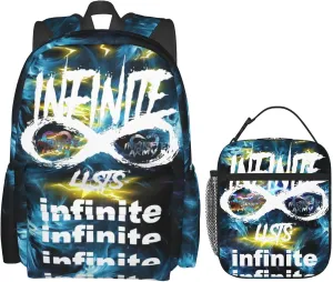 Unisex Lightweight Backpack With Handle Insulated Lunch Bag Big Capacity Travel Daypack Set, Black3