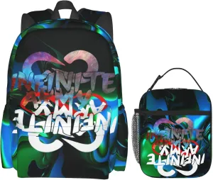 Unisex Lightweight Backpack With Handle Insulated Lunch Bag Big Capacity Travel Daypack Set, Black4