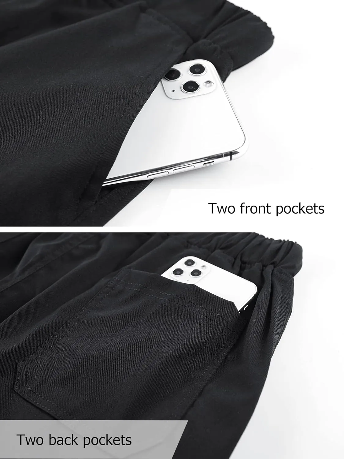 Vcansion Women's Casual Elastic Waist Drawstring Relaxed Fit Multi-Pockets Cotton Cargo Shorts